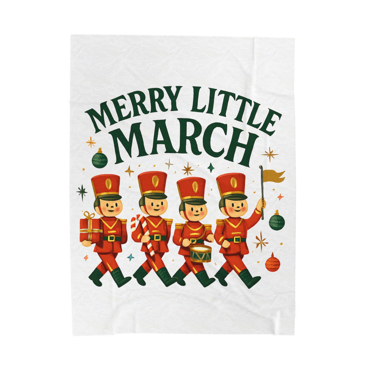 Merry Little March Plush Retro Toy Soldier Christmas Throw