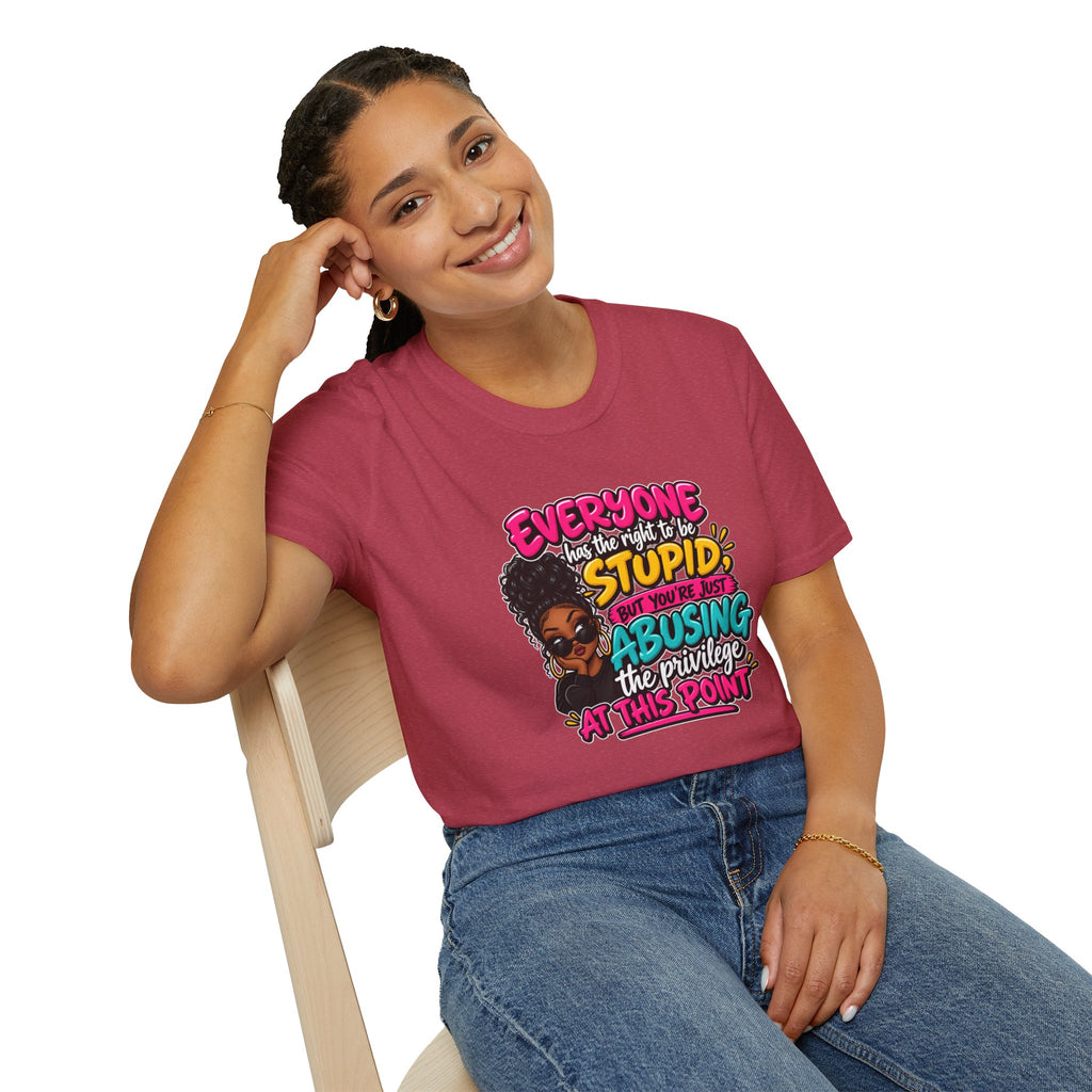 "Everyone Has the Right to Be Stupid" Afro Woman Design