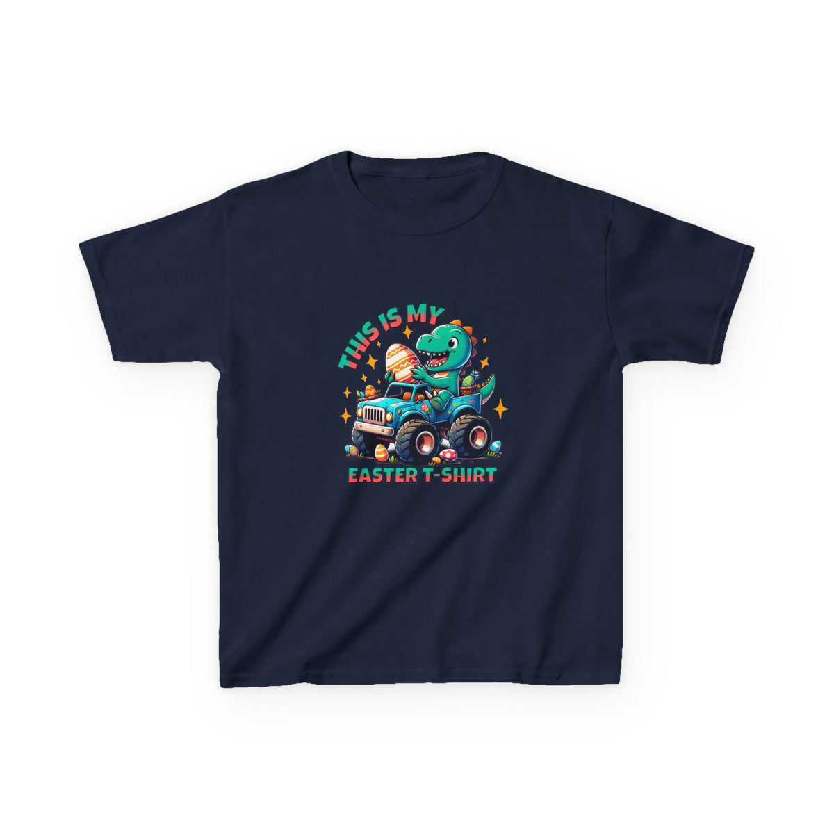 Kids Easter T-Shirt - "This Is My Easter T-Shirt" with Fun Dinosaur Graphic