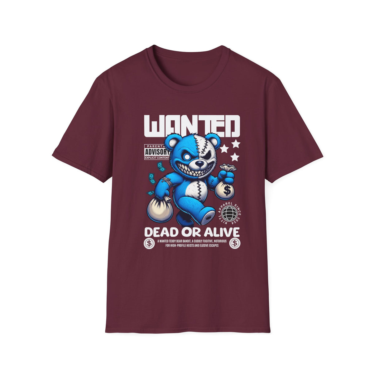 Wanted Dead or Alive Graphic Tee, Unisex Softstyle T-Shirt, Casual Wear, Streetwear, Fun Graphic Tee, Gift for Gamers, Unique Shirt
