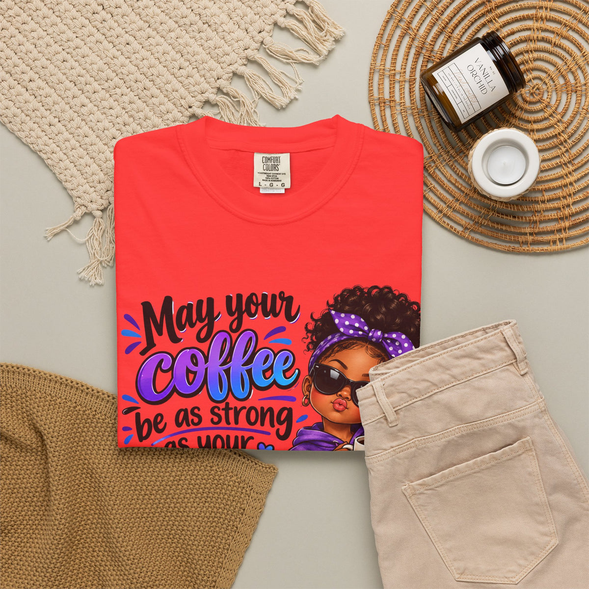 Coffee & Daughter Attitude T-Shirt — "May Your Coffee Be as Strong as Your Daughter's Attitude"