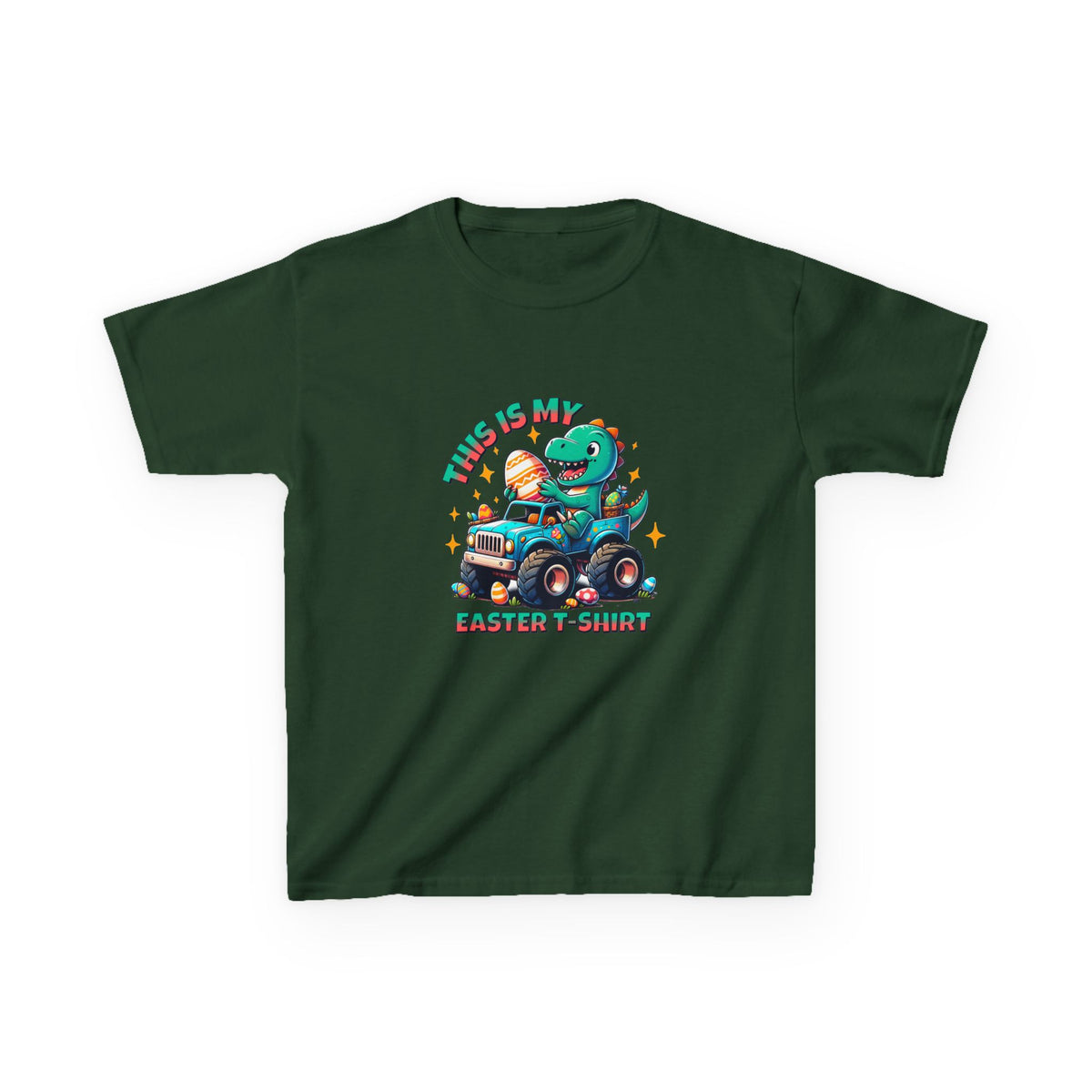 Kids Easter T-Shirt - "This Is My Easter T-Shirt" with Fun Dinosaur Graphic