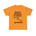 Gratitude Humor Tee, Funny Graphic Shirt, Gift for Friends, Casual Wear, Unisex Tee, Birthday Gift, Quirky T-Shirt