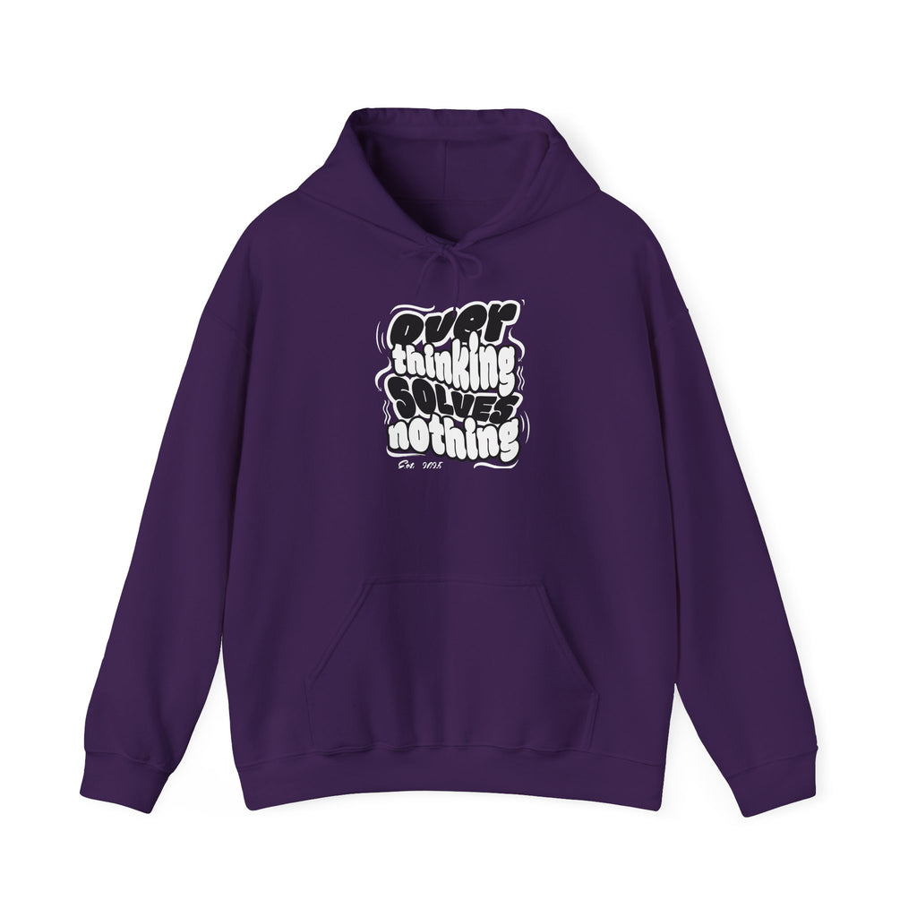 Overthinking Solving Nothing Retro Bubble Text Pullover Hoodie