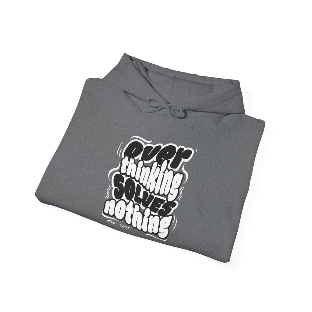 Overthinking Solving Nothing Retro Bubble Text Pullover Hoodie