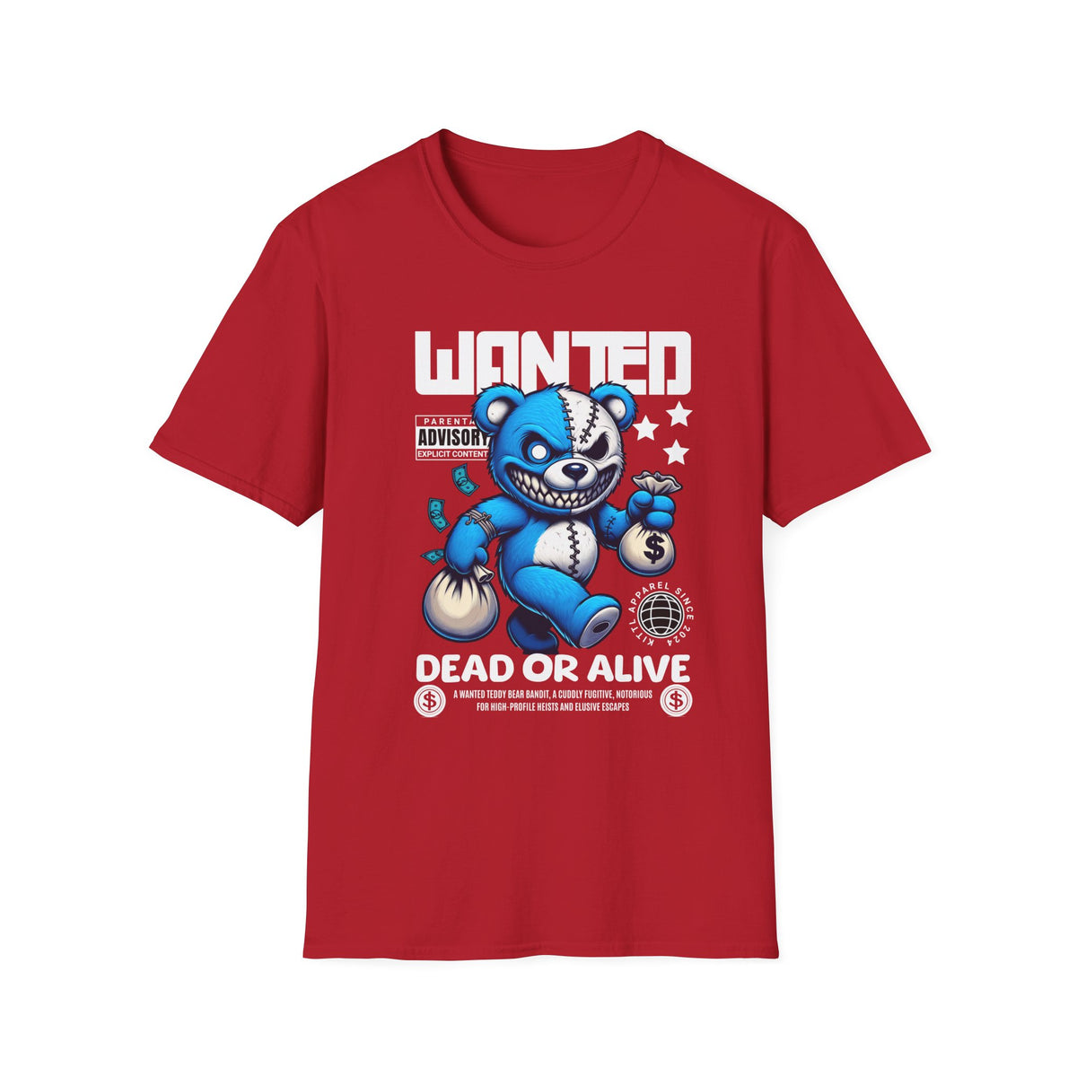 Wanted Dead or Alive Graphic Tee, Unisex Softstyle T-Shirt, Casual Wear, Streetwear, Fun Graphic Tee, Gift for Gamers, Unique Shirt