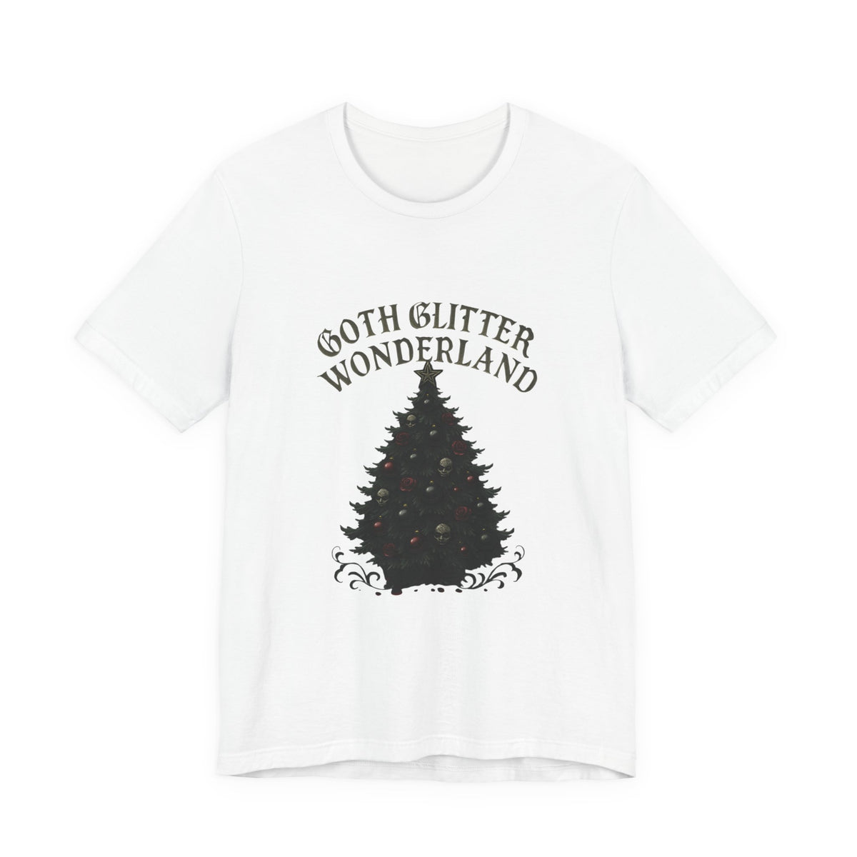 Goth Glitter Wonderland Tee – Gothic Christmas Tree Holiday T-Shirt
