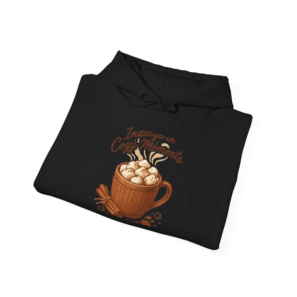 Cozy Moments Hot Cocoa Hoodie — "Indulge in Cozy Moments" Winter Sweatshirt