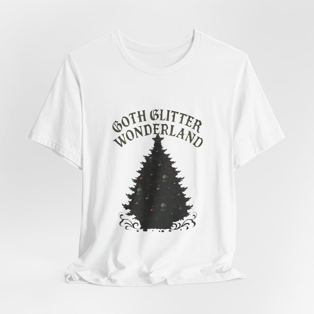 Goth Glitter Wonderland Tee – Gothic Christmas Tree Holiday T-Shirt