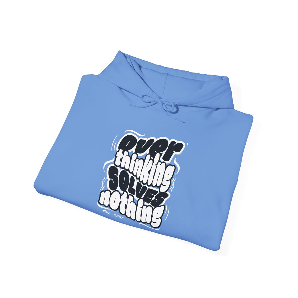 Overthinking Solving Nothing Retro Bubble Text Pullover Hoodie
