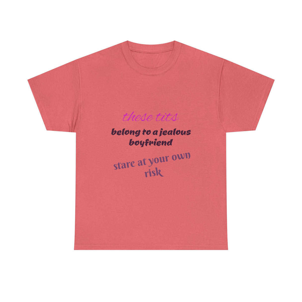 Graphic Tee — “These Tits Belong to a Jealous Boyfriend” Funny Statement Shirt