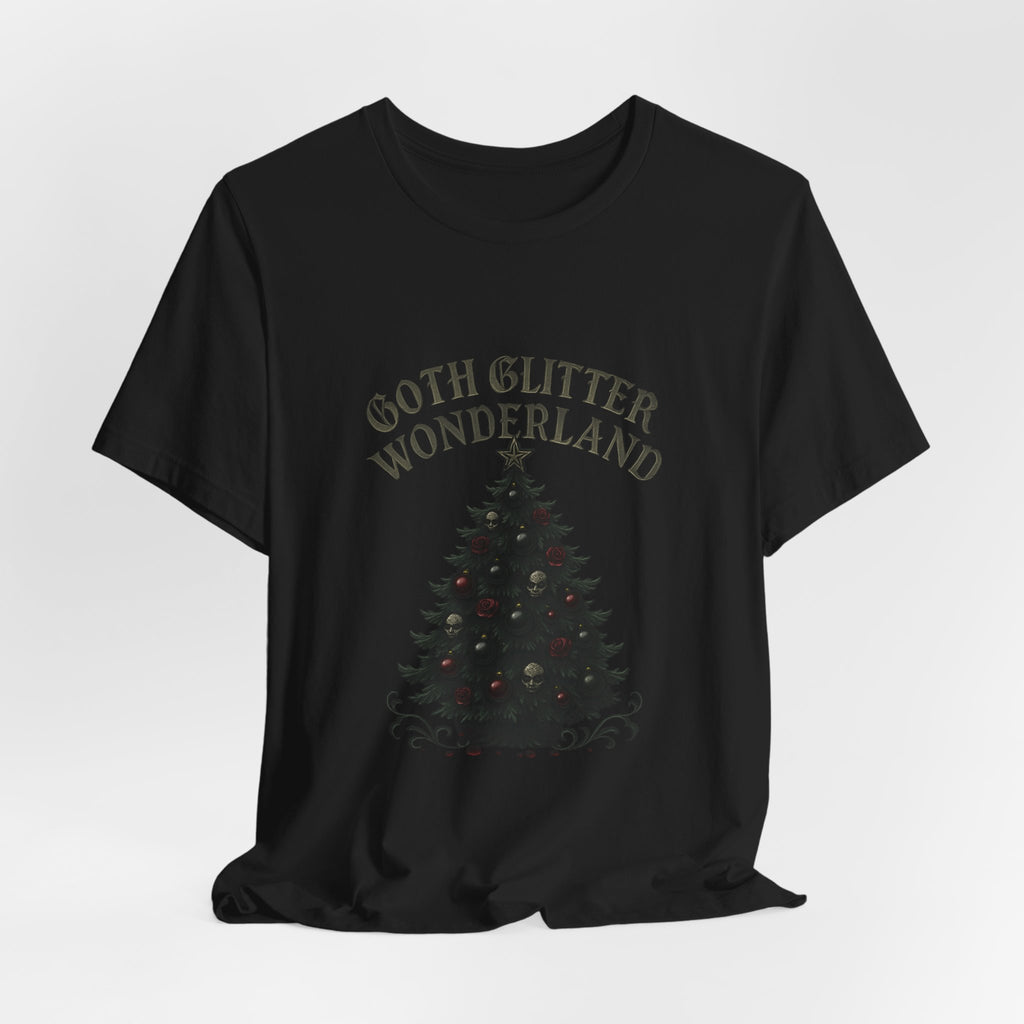 Goth Glitter Wonderland Tee – Gothic Christmas Tree Holiday T-Shirt