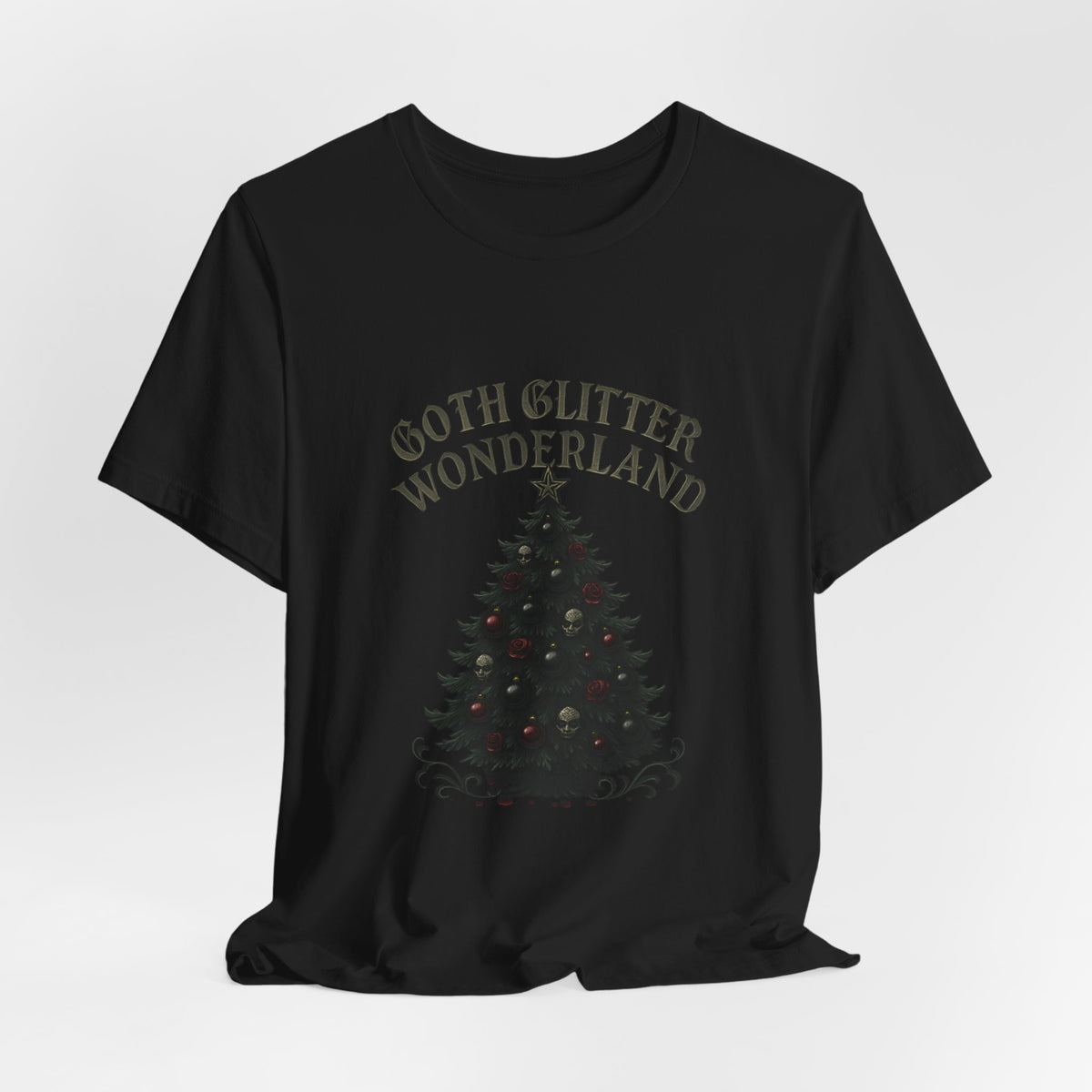 Goth Glitter Wonderland Tee – Gothic Christmas Tree Holiday T-Shirt