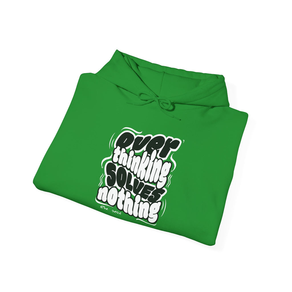 Overthinking Solving Nothing Retro Bubble Text Pullover Hoodie