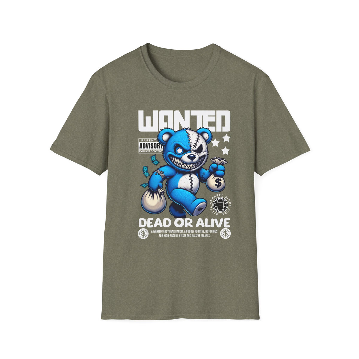 Wanted Dead or Alive Graphic Tee, Unisex Softstyle T-Shirt, Casual Wear, Streetwear, Fun Graphic Tee, Gift for Gamers, Unique Shirt