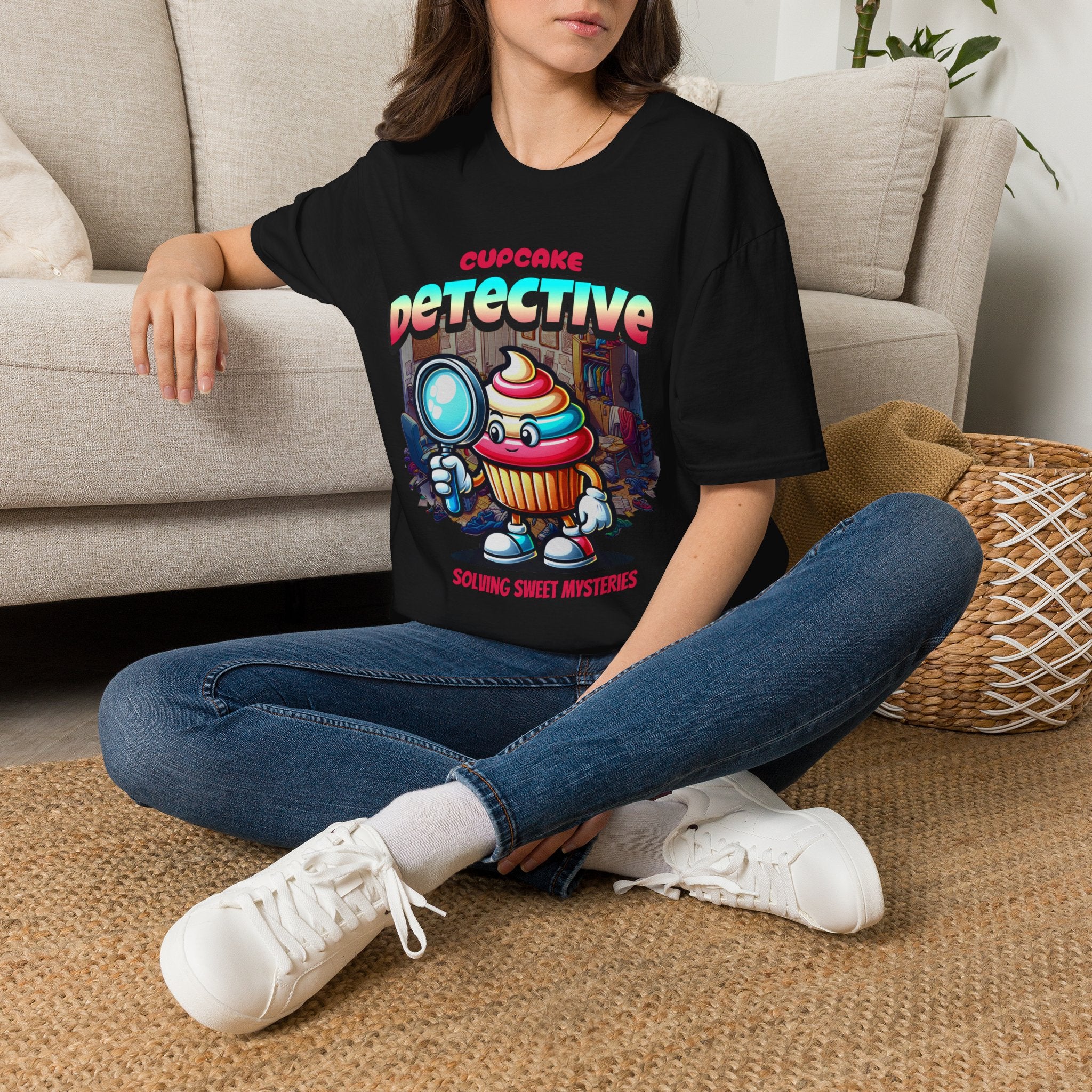 Cupcake Detective T-Shirt — 'Solving Sweet Mysteries' Cute Bakery Lover Tee