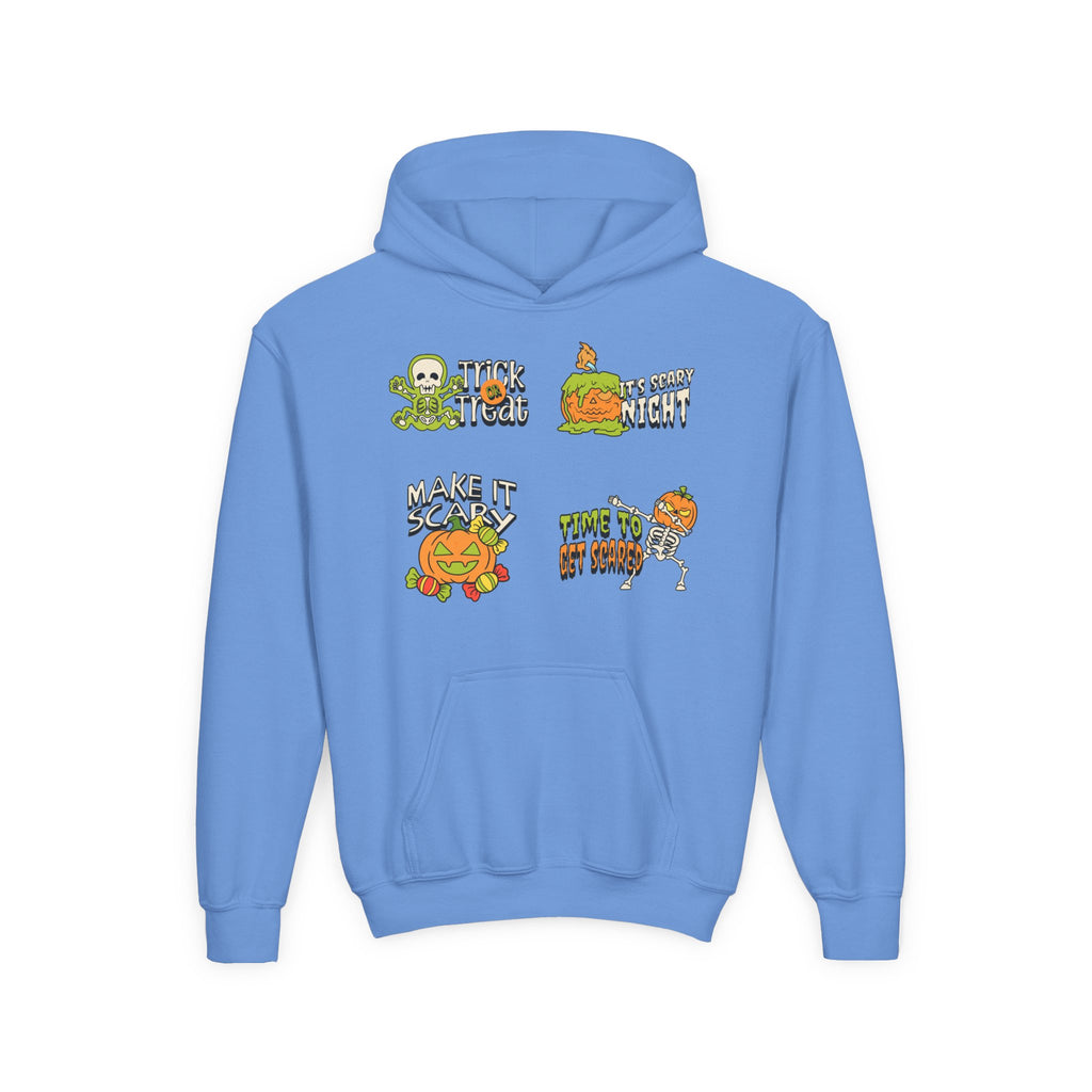 Youth Halloween Pumpkin Hoodie – Funny Spooky Character Graphic Sweatshirt