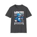 Wanted Dead or Alive Teddy T-Shirt — Edgy Blue Plush Graphic Tee