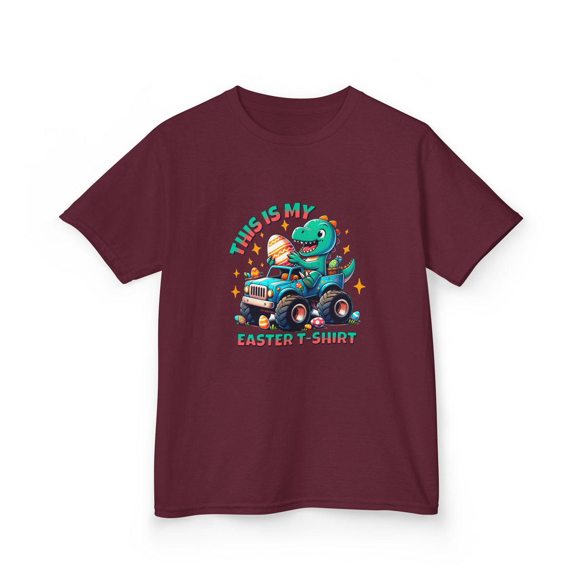 Kids Easter T-Shirt - "This Is My Easter T-Shirt" with Fun Dinosaur Graphic