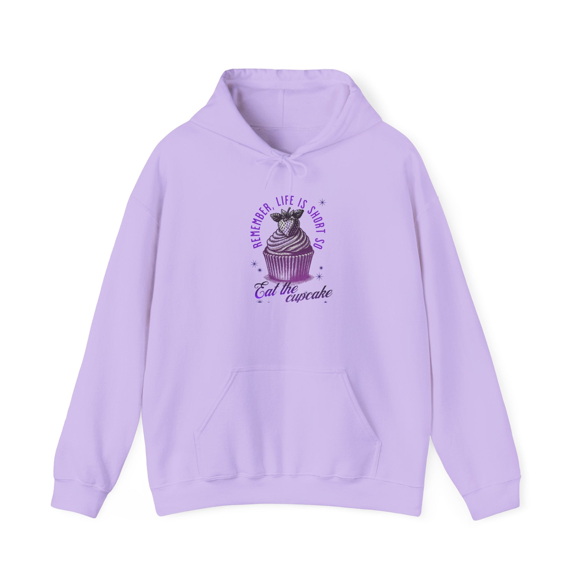 Eat Cupcake Hoodie — "Sometimes Life Is Sweet, Eat the Cupcake" Cute Cat Graphic Sweatshirt