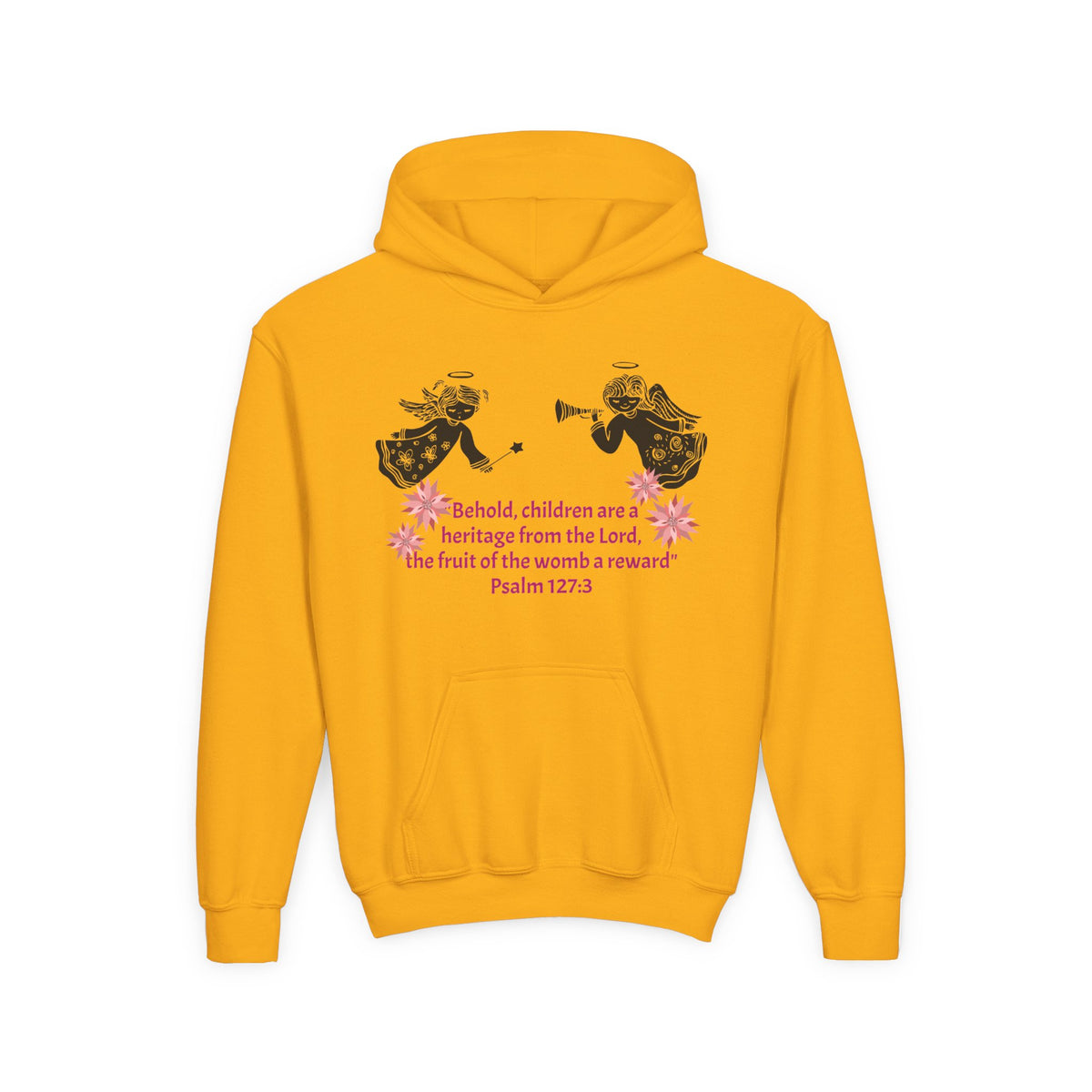 Youth Hoodie - "Behold, children are a heritage" Psalm 127:3 Christian Protected Pullover