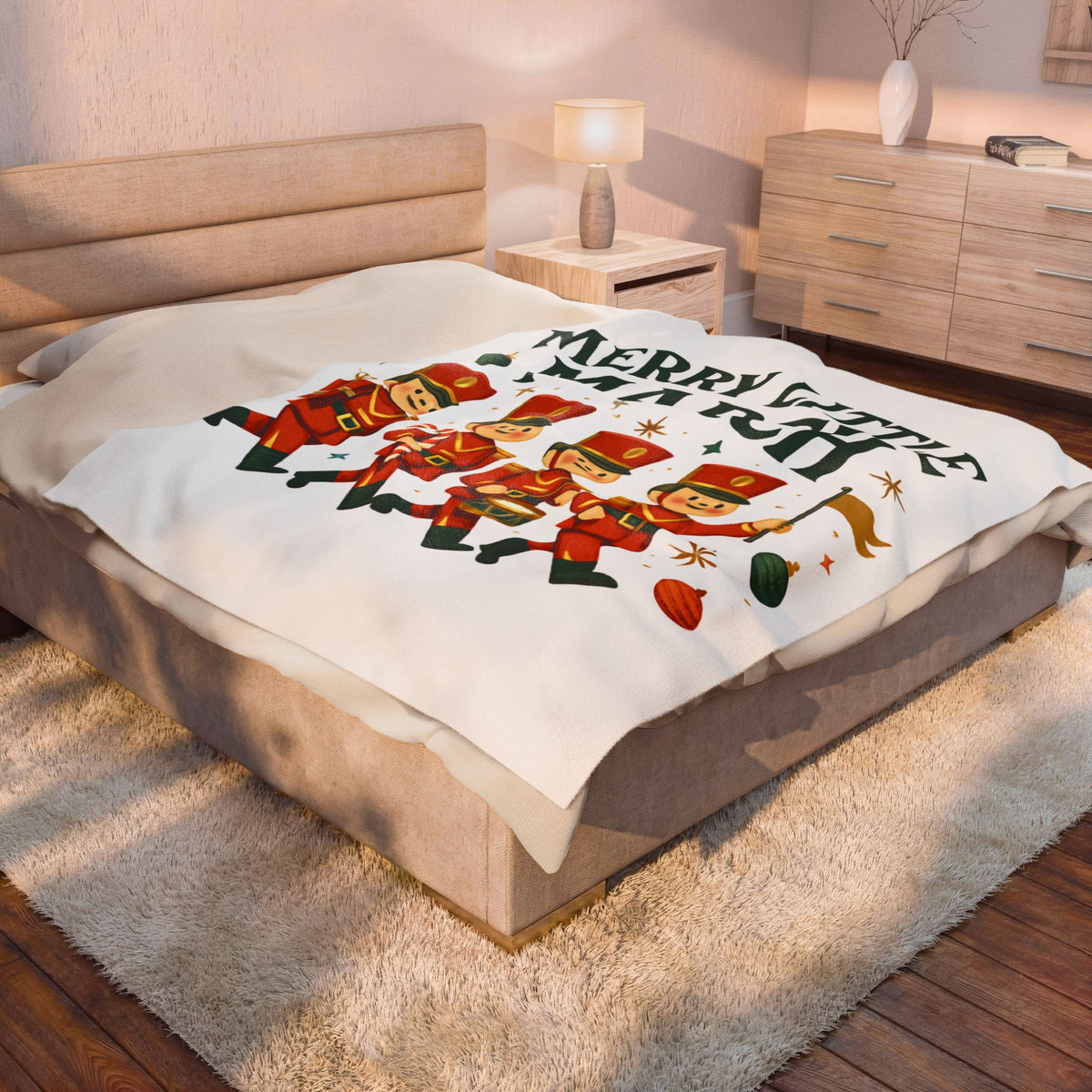 Merry Little March Plush Retro Toy Soldier Christmas Throw