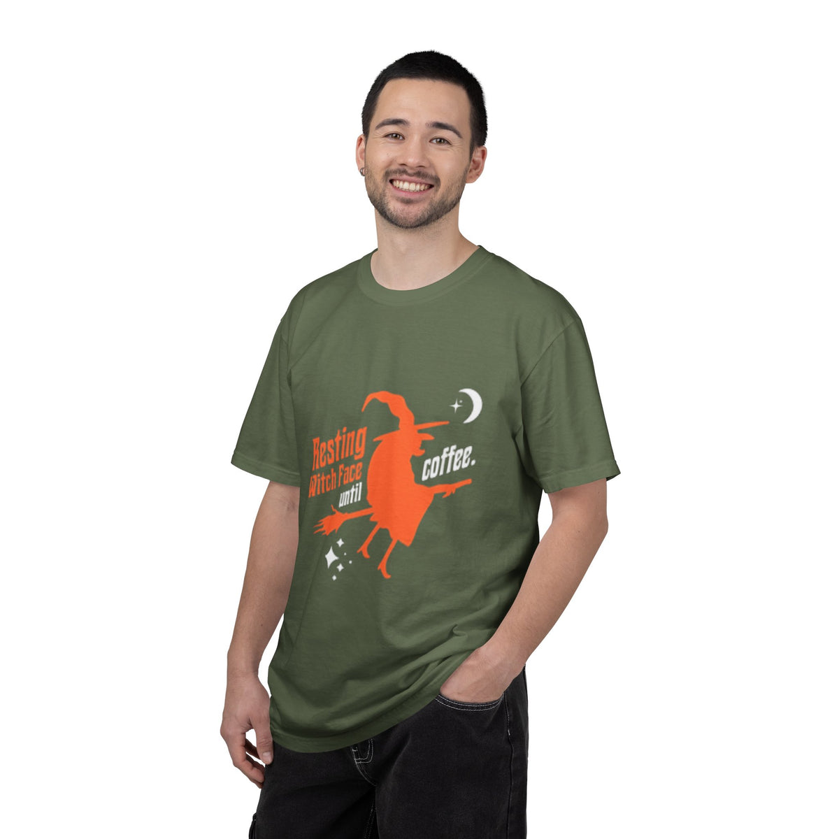 Resting Witch Face Coffee T-Shirt for Coffee Lovers, Halloween Gift, Funny Witch Shirt, Unisex Casual Wear, Spooky Apparel
