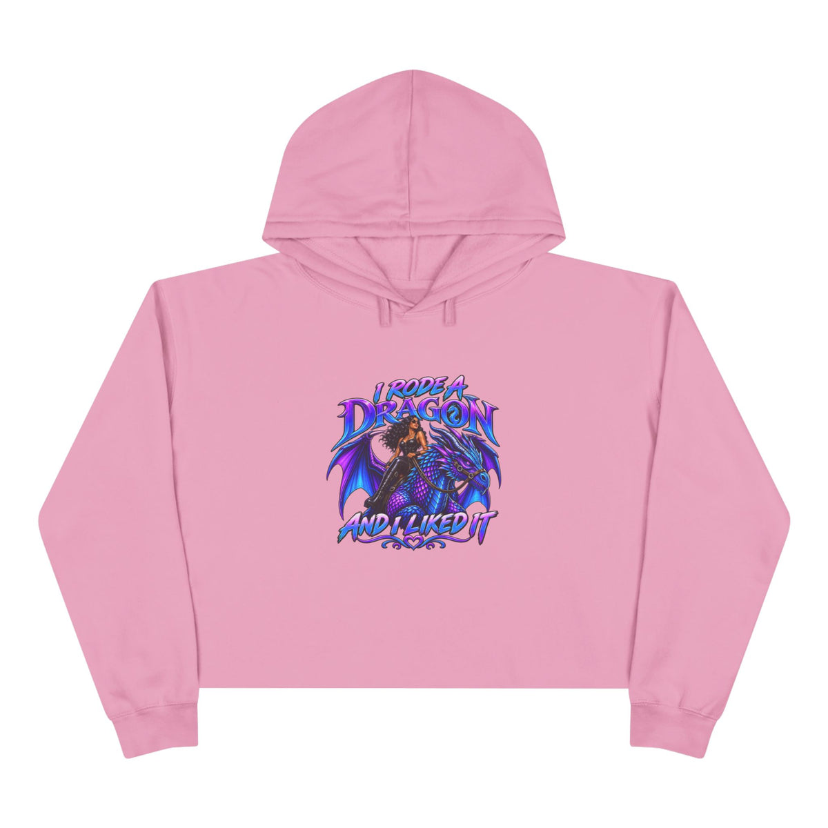 Dragon Rider Crop Hoodie — "I Summoned a Dragon and I Liked It" Graphic