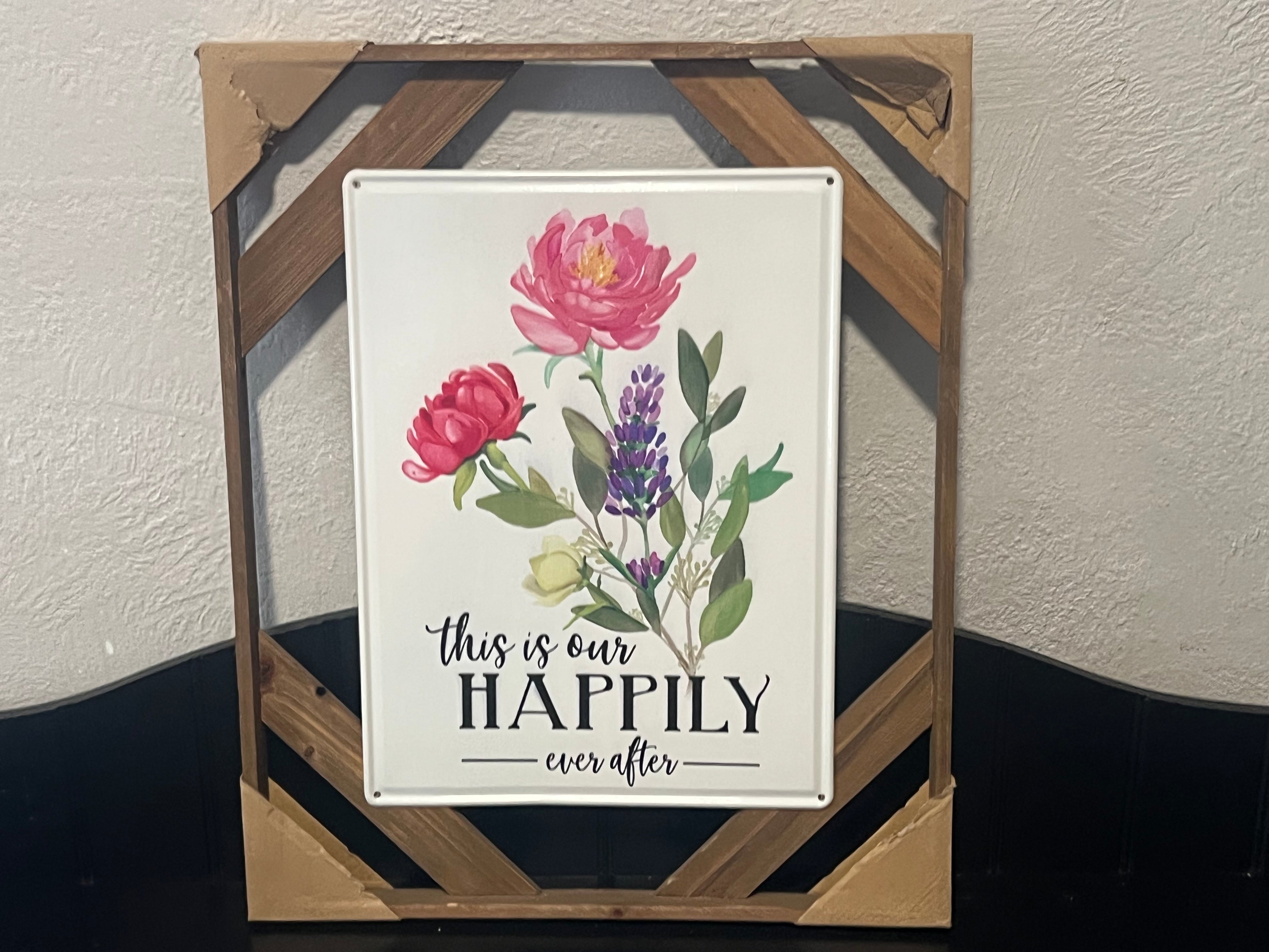 Happily Ever After Floral Wall Plaque